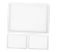Tofficu 3pcs Portable Plastic Watercolor Paint Palette Tray for Artists Easy to Clean Reusable Paint Mixing Dish for Water Marbling and Creative Art Projects