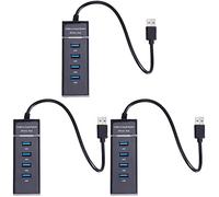 Tofficu 3pcs Ports USB Hub Multi-port USB Splitter Adapter Expansion Cable for Desktop and Laptop Use