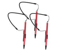 Tofficu 3pcs Red Capacitive Stylus Pen with Fixing Base High Precision Tablet Touch Screen Pen for Drawing Sketching Note-taking Compatible with Phones Tablets Resistive Devices