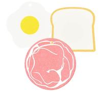 Tofficu 3pcs Scrub Sponge Pad Toast Style Sponge Cute Reusable for Kitchen Dishwashing, Bathroom Sinks and Showers