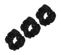 Tofficu 3pcs Sequin Hair Scrunchie Elastic Hair Ties Velvet Sparkly Dazzling Accessories for Women Parties Formal Events