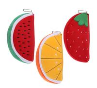 Tofficu 3pcs Small Coin Purse for Women in Polyester with Lightweight Construction and Durability, Cute Fruit Coin Pouch for Daily Use and Gift for Female Friends