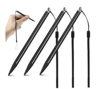Tofficu 3pcs Touch Pen Capacitive Ergonomic Write Touchscreen Stylus Pen Like Retractable Touch Screen Writing Anti-loss Stylus Lanyard with Spring Rope Black Abs Plastic