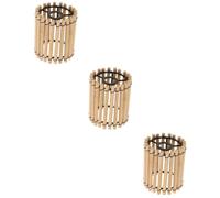 Tofficu 3pcs Vintage Woven Bamboo Lampshade Small Pendant Lamp Shade for Hotel Decor Handmade Creative Drum Light Cover Easy Installation Decorative Lighting Fixture Height
