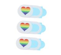 Tofficu 3pcs Webcam Cover Slide Set for Laptop Tablet and Desktop with Colorful Heart Pattern Privacy Camera Cover for Computer Anti-peeping