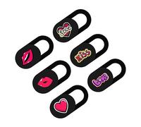 Tofficu 3sets Cartoon Heart Lip Pattern Webcam Cover Adhesive Privacy Slide for Laptop Tablet Super Thin Design Cute Camera Protector for Computer Smartphone 6pcs*3