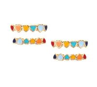 Tofficu 4 Pcs Golden Heart Shaped Tooth Cap Decorative Mouth Grill Lightweight Portable Fake Teeth Accessory for Men Women Everyday Style and On-the-go Use