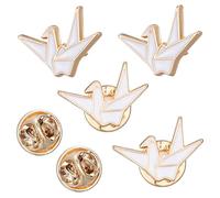 Tofficu 4 Pcs Origami Crane Brooch Pins for Women, Zinc Alloy Material with Versatile Decoration and Resistant to Fading, Cute and Creative Accessories for Clothing and Bags