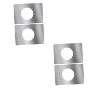 Tofficu 4 pcs Stainless Steel Door Kick Plate Reinforcement Cover for Deadbolt Strike Rust Resistant Repair Kit for Wooden Metal Doors Fits Standard Locks for Home Office Hotel Security