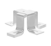 Tofficu 4 Pcs U Clamp Brackets Rail Bracket Rack Stainless Steel Silver Flat Design Sturdy and Reliable Secure Rail Mounting for Commercial and Homes