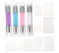 Tofficu 4 Sets Double-end Nail Art Stamper Stamping Tool Silicone High Grade Material Versatile Create Unique Nail Art Manicure Lovers Home DIY Use