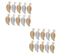 Tofficu 400pcs Leaf Shape Alloy Charms for Jewelry Making Pendants for Earrings Necklaces Bracelets and Hair Accessories Antique Design