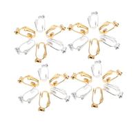 Tofficu 40pcs Earring Clip Converter Kit for Women Men Easy DIY Non Pierced Earring Findings Gold Silver Mix Instant Clip Transformation for Everyday and Party Wear