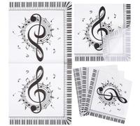 Tofficu 40pcs Music Note Printed Disposable Napkins Square Paper Tissue Decorative Party Supplies Holiday Tableware for Birthday Wedding Events