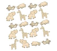 Tofficu 40pcs Unfinished Wooden Animal Cutouts DIY Painting Decorations for Multi Shape Wood Slices Craft Blanks for Festival Party and Home Indoor Decor Double Sided Graffiti Accessories
