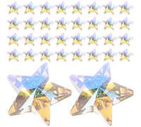 Tofficu 45pcs Glass Star Shape Charm with Smooth Surface and Shiny Appearance, for DIY Jewelry Making and Craft Creation, Sturdy and Not Easy to Fade Accessories