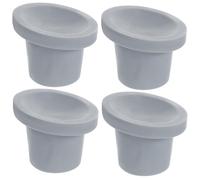 Tofficu 4pcs 28mm Shower Chair Rubber Feet Caps with Hole, Non-Slip Suction Cup Replacement for Elderly Mobility Aid Chairs, Heavy Duty Bath Seat Leg Covers in Grey