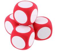Tofficu 4pcs 6cm Red Foam Blank Dice, Writable and Erasable Diy Classroom Teaching Tools, Large Dice for Children, Game Supplies for Home, School, Kindergarten, Writable Diy Classroom Teaching Tools