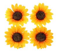 Tofficu 4pcs Artificial Sunflower Wrist Corsage with Comfortable Fabric Material and Realistic Design, for Parties and Education Demonstrations, Bright Yellow Sunflower Wrist Flower