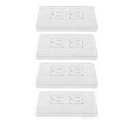 Tofficu 4pcs Electric Shock Socket Covers Self Closing Proofing Wall Plug Protectors for Center Screw Outlets Touch Design Modern Aesthetic