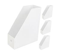 Tofficu 4pcs Fireproof Portable File Organizer Box Sturdy Vertical Document Holder with Space Saving Design Easy Assembly Magazine Rack Desk Organizer for Home Office Filing System