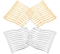 Tofficu 4pcs Flexible Hair Comb Hair Side Combs 1.57x1.57x0.20in Lightweight Metal Decorative Simple Style for Brides Wedding and DIY