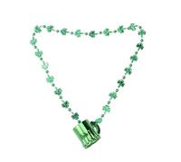 Tofficu 4pcs Green Clover Necklaces Plastic Beaded Pendant Set for Saint Patrick's Day Parties and Club Wear with Creative Design and Impeccable Craftsmanship