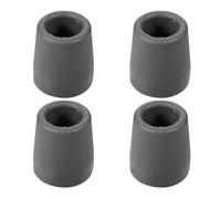 Tofficu 4pcs Grey TPR Walker Tips with Aluminum Pads, Anti-Slip Cane Covers Replacement for Canes, Crutches, Shower Chairs and Furniture Levelers, Sturdy Medium Size Feet Caps for Enhanced