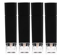 Tofficu 4pcs Lip Gloss Tubes Empty Lip Gloss Container, Refillable Plastic 5g Black, Compact Lightweight Washable, for Women, Gift for Family, Bag Storage