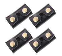 Tofficu 4pcs Manual Safety Razor Head Protective Sheath for Travel, Double Edge Razor Cover with Impact Resistance and Precise Fit Protection, Synthetic Leather and Iron Material