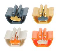 Tofficu 4pcs Manual Toothpaste Extruder Clamp Set, Plastic Bathroom Toothpaste Squeezer in White Blue Yellow Orange, Tube Squeezing Tool for Daily Oral Care