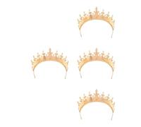 Tofficu 4pcs Men's Golden King Crown Headwear for Weddings and Birthdays