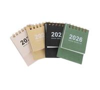 Tofficu 4pcs Mini Desk Calendar Thick Paper Standing Flip Calendar for Home Office Classroom Scheduling with Minimalist Design Portable Tabletop Organizer
