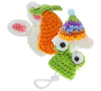 Tofficu 4pcs Mini Top Hat for Small Pets with Adjustable Drawstring | Woolen Yarn, Frogs Rabbits Carrots Rainbows Shapes, Set for Parties and Photo Shoots