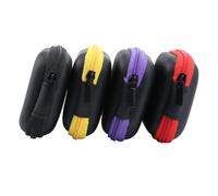 Tofficu 4Pcs Multi Use Earphones Holder Bag Storage Case for USB Cables Earbuds and Accessories Organizer Pouch Black Red Purple Yellow