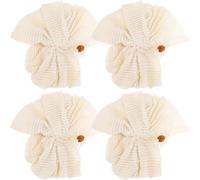 Tofficu 4pcs Natural Beige Ramie Bath Loofah Shower Puff Set, Body Exfoliating Scrubbers for Home Bathing, Gentle Foam Shower Accessories for Men and Women