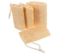 Tofficu 4pcs Natural Loofah Sponge Dishwashing Tool Kitchen Cleaning Loofahs with Hanging Rope Multi-Functional Eco-Friendly Scrubber for Dishes and Bath Exfoliating