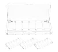 Tofficu 4Pcs Plastic Empty Makeup Palette with 6 Compartments for Eyeshadow and Blush, Refillable Organizer Case Suitable for Travel and DIY Cosmetic Storage with Brush Slots