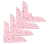 Tofficu 4pcs Pu Book Corners Protectors for Photo Albums and Stylish Book Corner Guards Portable Bookmark for Students