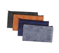 Tofficu 4pcs PU Leather Money Bags with Zipper Compact Lightweight Cash Pouches for Coins Cosmetics Ids Weather Resistant Bank with Spacious Design for Men Women Daily Travel