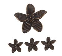 Tofficu 4pcs Retro Floral Petal Cabinet Handles Zinc Alloy Vintage Single Hole Drawer Pulls for Wardrobe Cupboard Dresser Furniture with Decorative Knobs