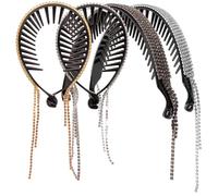 Tofficu 4pcs Rhinestone Tassel Hair Bun Holders Set, Glitter Ponytail Clips with Grey, Silver, Multicolor, and Light Gold Rhinestones, Decorative Hair Accessories for Women