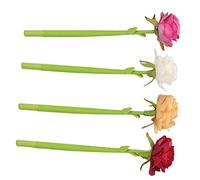 Tofficu 4Pcs Rose Gel Pens with Romantic Flower Design Smooth Writing Ink Comfortable Grip for Office Desk Decor and Everyday Use