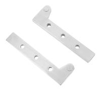 Tofficu 4pcs Seven Shaped Hinge Insert Door Set Stainless Steel Concealed Rotation Smooth Operation Single-piece Rotating Shaft Silver Finish for Home Improvement