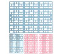 Tofficu 4pcs Small Animal Cage Floor Mats for Rabbits Hamsters Guinea Pigs, Plastic Hollow Non-slip Rabbit Foot Pads, Blue and Pink for Small Pet Cage Bedding and Habitat
