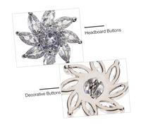Tofficu 4pcs Snowflake Cubic Zirconia Cardigan Buttons Decorative Coat Buttons for Jackets Windbreakers Bags DIY Craft Accessories White K