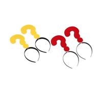 Tofficu 4pcs Unique Headdress Funny Hair Accessories Assorted Color Cloth Question Mark Shape Comfortable Stylish Headbands for Weddings Cosplay Photo Props