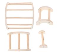 Tofficu 4pcs Wooden Chicken Training Arch Ladder Set for Poultry, Bird Cage Perch Stand with Parrot Claw Grinding Stick, Suitable for Chickens and Caged Birds
