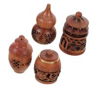 Tofficu 4pcs Wooden Diffuser Cage Pendants Lightweight Hollowcarved Essential Oil Sachet Charms with Blessing Words for Car Home Phone Keychain Accessories