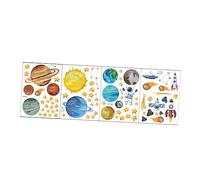 Tofficu 4Sheets Space Wall Stickers Spaceman Planet Rocket Decals for Bedroom Indoor Decor Easy to Apply and Remove Without Residue
